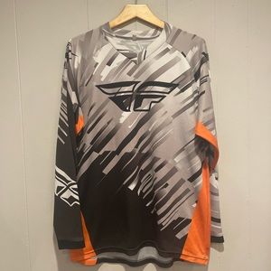 FLY Racing Rider Support Kinetic Glitch Jersey Black/White/Orange Size XL